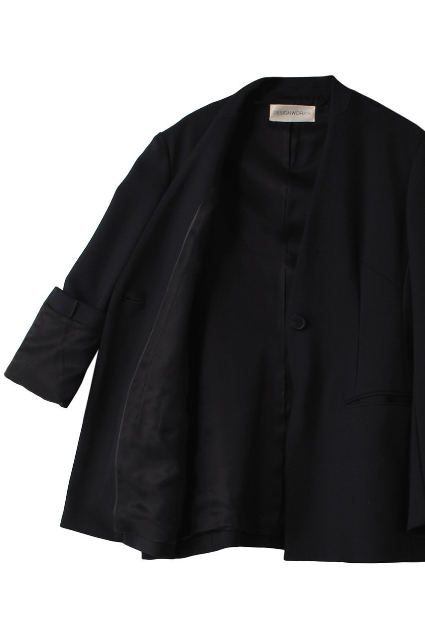 【デザイン ワークス/DESIGN WORKS】のダブルフェイスノーカラージャケット 人気、トレンドファッション・服の通販 founy(ファニー) 　ファッション　Fashion　レディースファッション　Fashion for Women　アウター　Coat / Outerwear Collection　レディースジャケット・軽アウター　Jackets　ノーカラージャケット / シンプル上品コーデ　Collarless Jackets　ジャケット　Jacket, Outerwear　ダブル　Double, Double-Breasted　トレンド　Trend, Trending Now　フェイス　Face, Facial Design　エレガント 上品　Elegant　other-6|ID: prp329100004609043 ipo3291000000032959731