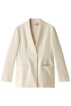 【デザイン ワークス/DESIGN WORKS】のダブルフェイスノーカラージャケット 人気、トレンドファッション・服の通販 founy(ファニー) ファッション Fashion レディースファッション Fashion for Women アウター Coat / Outerwear Collection レディースジャケット・軽アウター Jackets ノーカラージャケット / シンプル上品コーデ Collarless Jackets ジャケット Jacket, Outerwear ダブル Double, Double-Breasted トレンド Trend, Trending Now フェイス Face, Facial Design エレガント 上品 Elegant thumbnail オフホワイト|ID: prp329100004609043 ipo3291000000034956789