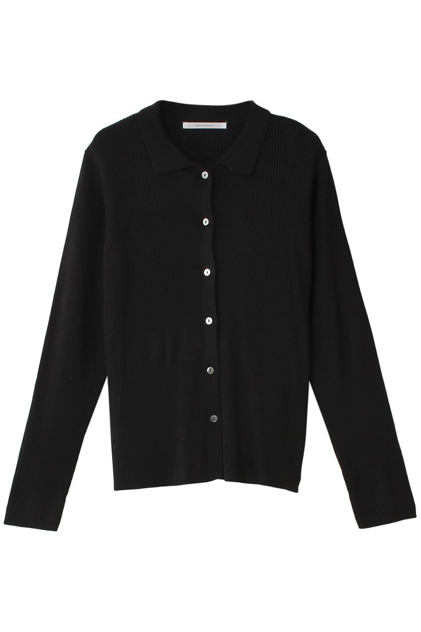 【ミディウミソリッド/MIDIUMISOLID】のrib polo collar CD カーディガン インテリア・キッズ・メンズ・レディースファッション・服の通販 founy(ファニー) 　ファッション　Fashion　レディースファッション　Fashion for Women　トップス・カットソー　Cut & Sew Tops　ニット　Knit Tops & Sweaters　カーディガン・羽織り　Layered Style Cardigans　おすすめ　Recommended / Our Picks　カーディガン　Cardigan, Knitwear　コンパクト　Compact, Small Size　スポーティ　Sporty, Casual Athletic　トレンド　Trend, Trending Now　フィット　Fit, Slim Fit　ボトム　Bottoms, Lower Wear　black|ID: prp329100004609056 ipo3291000000032960098
