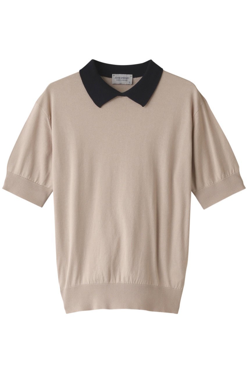 【マルティニーク/martinique】の【JOHN SMEDLEY】セーター インテリア・キッズ・メンズ・レディースファッション・服の通販 founy(ファニー) 　ファッション　Fashion　レディースファッション　Fashion for Women　トップス・カットソー　Cut & Sew Tops　ニット　Knit Tops & Sweaters　カジュアルプルオーバー・ニットトップス　Pullovers & Knit Tops / Casual Pullovers　コンパクト　Compact, Small Size　シンプル　Simple, Minimal　セーター　Sweater, Knitwear　半袖　Short Sleeve, Half Sleeve　ベージュ|ID: prp329100004609058 ipo3291000000032960140