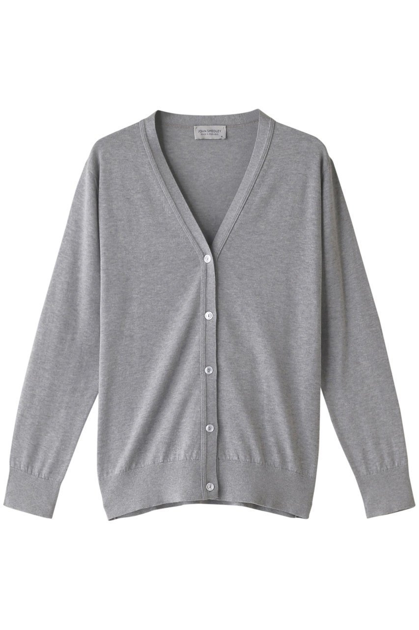 【マルティニーク/martinique】の【JOHN SMEDLEY】カーディガン インテリア・キッズ・メンズ・レディースファッション・服の通販 founy(ファニー) 　ファッション　Fashion　レディースファッション　Fashion for Women　トップス・カットソー　Cut & Sew Tops　ニット　Knit Tops & Sweaters　カーディガン・羽織り　Layered Style Cardigans　おすすめ　Recommended / Our Picks　カーディガン　Cardigan, Knitwear　コンパクト　Compact, Small Size　シンプル　Simple, Minimal　セットアップ　Set-Up, Coordinated Outfit　半袖　Short Sleeve, Half Sleeve　グレー|ID: prp329100004609061 ipo3291000000032960231
