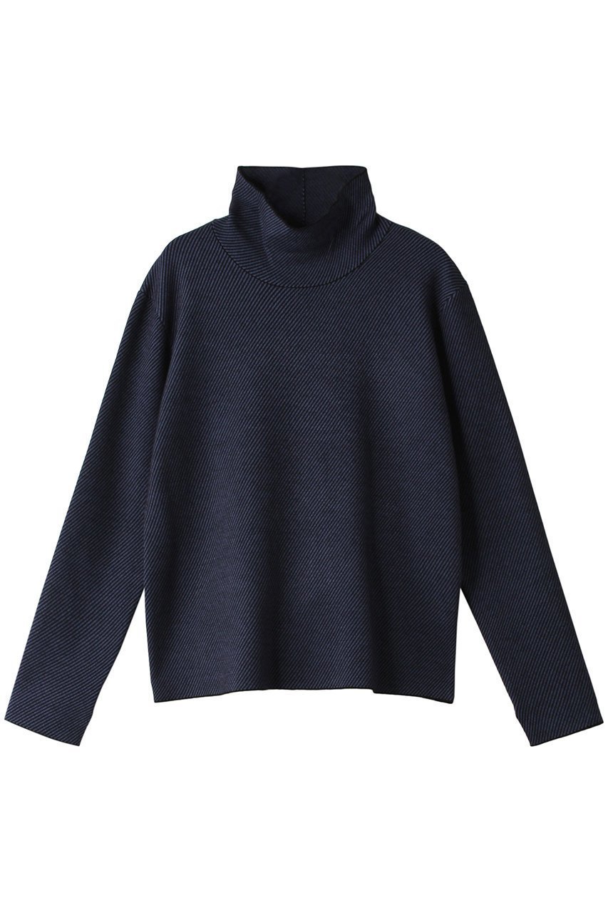 【マルティニーク/martinique】の【l heritage martinique】ハイネックセーター インテリア・キッズ・メンズ・レディースファッション・服の通販 founy(ファニー) 　ファッション　Fashion　レディースファッション　Fashion for Women　トップス・カットソー　Cut & Sew Tops　ニット　Knit Tops & Sweaters　カジュアルプルオーバー・ニットトップス　Pullovers & Knit Tops / Casual Pullovers　コンパクト　Compact, Small Size　セーター　Sweater, Knitwear　ハイネック　High Neck, Mock Neck　A/W・秋冬　Autumn/Winter　ネイビー×ブラック|ID: prp329100004609080 ipo3291000000032961309