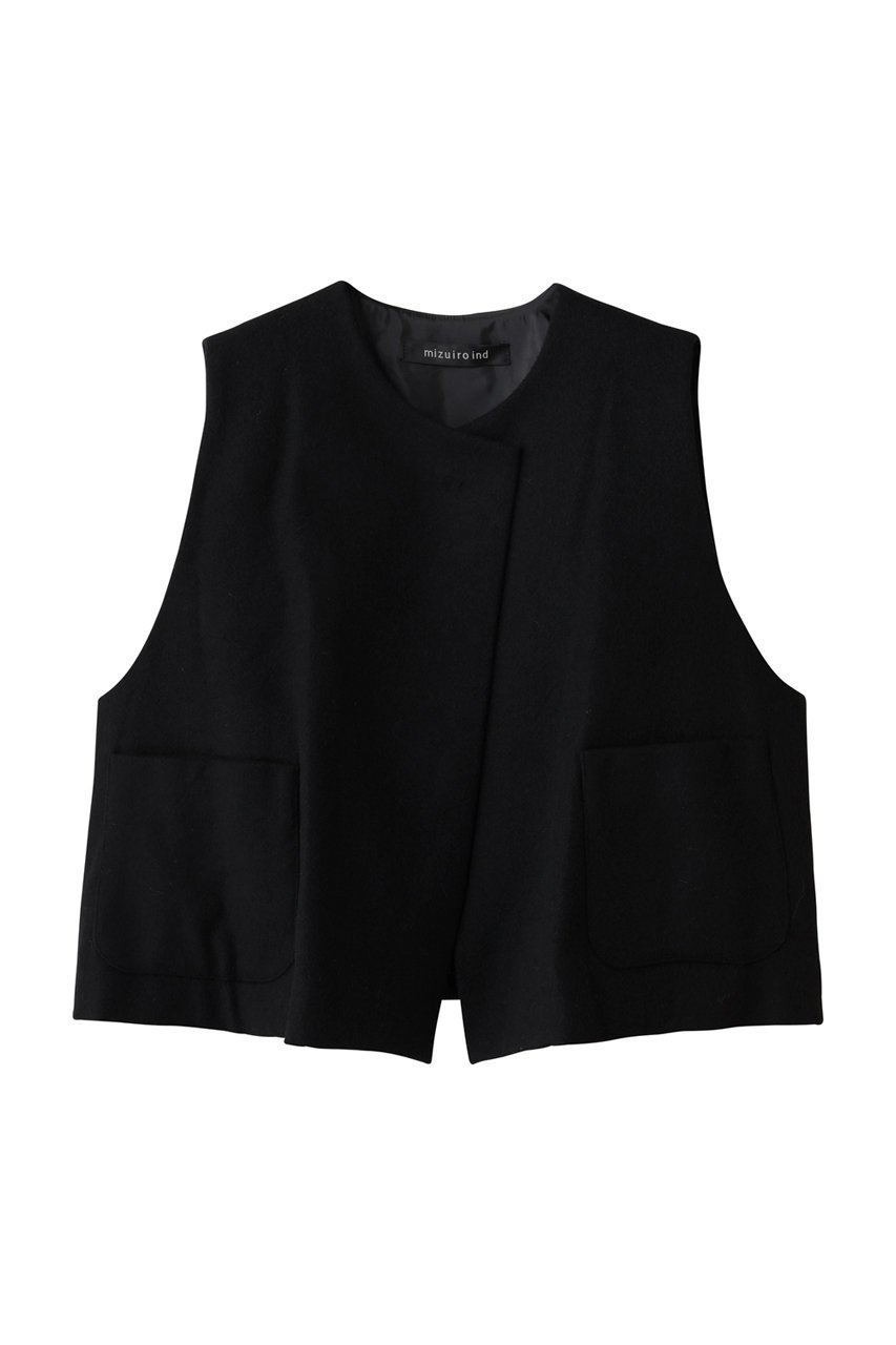 【ミズイロ インド/mizuiro ind】のcrew neck vest with pockets ベスト インテリア・キッズ・メンズ・レディースファッション・服の通販 founy(ファニー) 　ファッション　Fashion　レディースファッション　Fashion for Women　アウター　Coat / Outerwear Collection　レディースジャケット・軽アウター　Jackets　ショート　Short, Short Length　ジャケット　Jacket, Outerwear　ベスト　Vest, Waistcoat　ポケット　Pocket, Pocket Detail　ワイド　Wide, Wide Fit　新作・新入荷　New Arrivals / New In　A/W・秋冬　Autumn/Winter　black|ID: prp329100004609084 ipo3291000000034113851