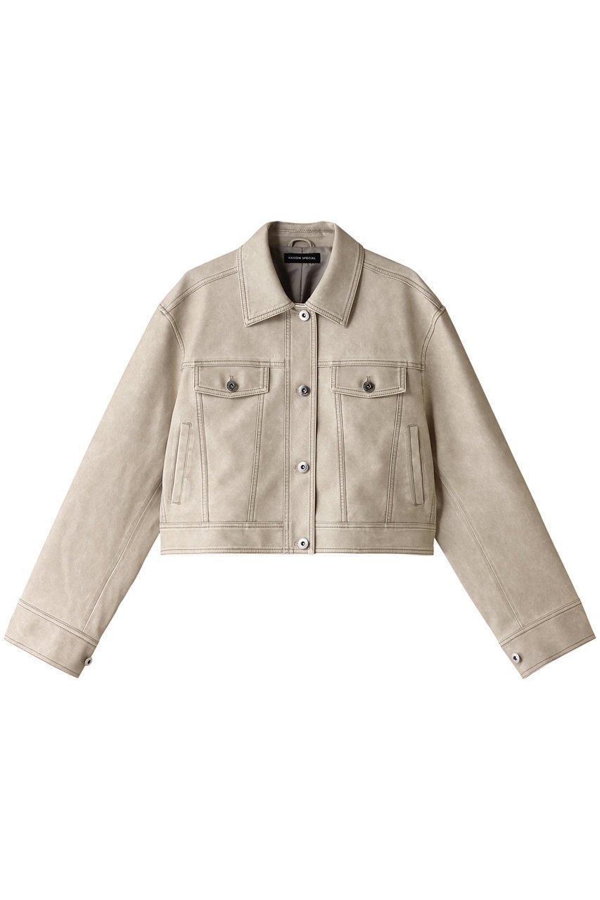 【メゾンスペシャル/MAISON SPECIAL】のWashed Vegan Leather Short Length Blouson/ウォッシュドヴィーガンレザーショートブルゾン インテリア・キッズ・メンズ・レディースファッション・服の通販 founy(ファニー) 　ファッション　Fashion　レディースファッション　Fashion for Women　アウター　Coat / Outerwear Collection　レディースジャケット・軽アウター　Jackets　ブルゾンジャケット・スポーティアウター　Blouson Jackets　ヴィンテージ　Vintage Style　ジャケット　Jacket, Outerwear　セットアップ　Set-Up, Coordinated Outfit　デニム　Denim, Jeans Material　ブルゾン　Blouson, Bomber Jacket　リアル　Real, Realistic　レース　Lace, Lace Fabric　IVR(アイボリー)|ID: prp329100004609092 ipo3291000000032961858