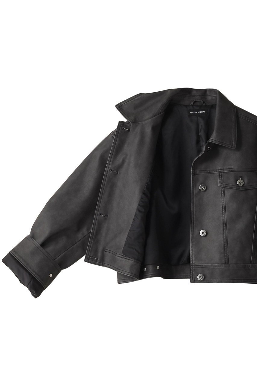 【メゾンスペシャル/MAISON SPECIAL】のWashed Vegan Leather Short Length Blouson/ウォッシュドヴィーガンレザーショートブルゾン 人気、トレンドファッション・服の通販 founy(ファニー) 　ファッション　Fashion　レディースファッション　Fashion for Women　アウター　Coat / Outerwear Collection　レディースジャケット・軽アウター　Jackets　ブルゾンジャケット・スポーティアウター　Blouson Jackets　ヴィンテージ　Vintage Style　ジャケット　Jacket, Outerwear　セットアップ　Set-Up, Coordinated Outfit　デニム　Denim, Jeans Material　ブルゾン　Blouson, Bomber Jacket　リアル　Real, Realistic　レース　Lace, Lace Fabric　other-6|ID: prp329100004609092 ipo3291000000032961876