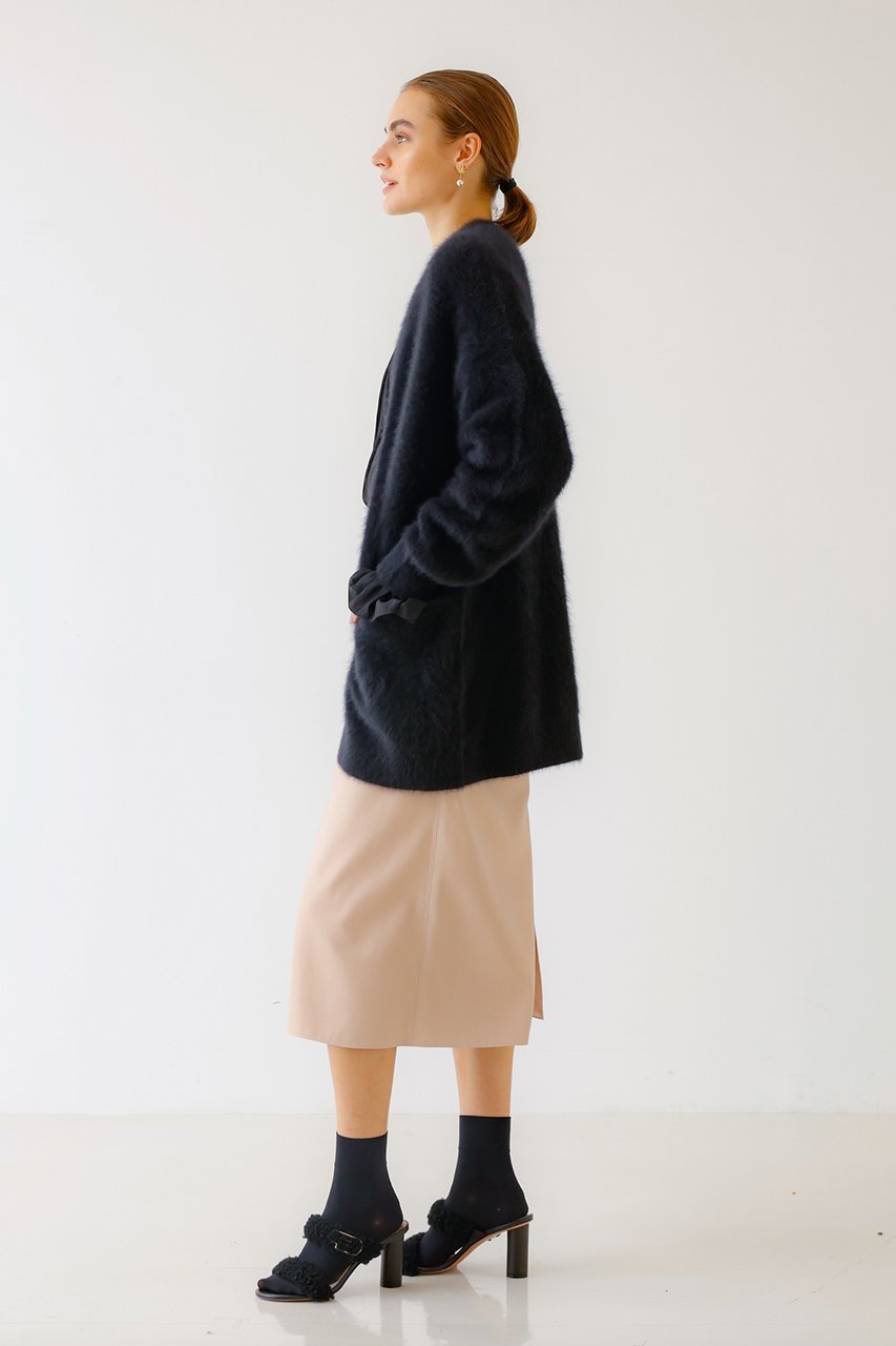 【デザイン ワークス/DESIGN WORKS】のファー加工カーディガン 人気、トレンドファッション・服の通販 founy(ファニー) 　ファッション　Fashion　レディースファッション　Fashion for Women　トップス・カットソー　Cut & Sew Tops　ニット　Knit Tops & Sweaters　カーディガン・羽織り　Layered Style Cardigans　カーディガン　Cardigan, Knitwear　シンプル　Simple, Minimal　デニム　Denim, Jeans Material　フォックス　Fox, Fox Fur　ロング　Long, Long-Length　A/W・秋冬　Autumn/Winter　other-7|ID: prp329100004609095 ipo3291000000032961957