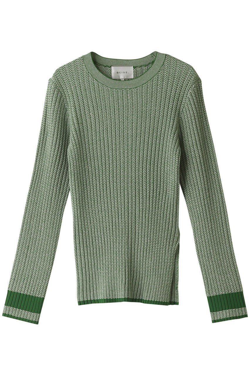【ベイジ,/BEIGE,】のWILLOW(ウィロウ)/リブニット インテリア・キッズ・メンズ・レディースファッション・服の通販 founy(ファニー) 　ファッション　Fashion　レディースファッション　Fashion for Women　トップス・カットソー　Cut & Sew Tops　ニット　Knit Tops & Sweaters　カジュアルプルオーバー・ニットトップス　Pullovers & Knit Tops / Casual Pullovers　スリット　Slit, Slit Detail　スリーブ　Sleeve, Long Sleeve / Short Sleeve　フィット　Fit, Slim Fit　ミックス　Mix, Mixed Style　リブニット　Rib Knit, Ribbed Knit　ロング　Long, Long-Length　グリーン|ID: prp329100004609107 ipo3291000000032962278