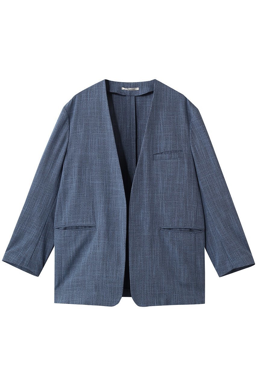 【マルティニーク/martinique】の【CURRENTAGE】ノーカラージャケット インテリア・キッズ・メンズ・レディースファッション・服の通販 founy(ファニー) 　ファッション　Fashion　レディースファッション　Fashion for Women　アウター　Coat / Outerwear Collection　レディースジャケット・軽アウター　Jackets　ノーカラージャケット / シンプル上品コーデ　Collarless Jackets　オケージョン　Occasion Wear　シンプル　Simple, Minimal　ジャケット　Jacket, Outerwear　エレガント 上品　Elegant　ブルー|ID: prp329100004609110 ipo3291000000036871201