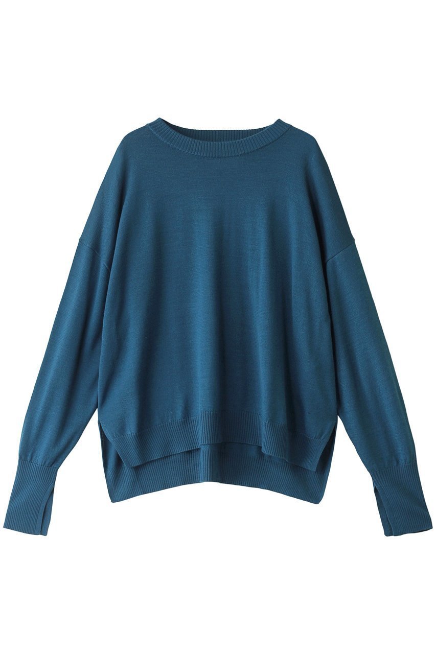 【ミディウミソリッド/MIDIUMISOLID】のslit slv basic PO プルオーバー インテリア・キッズ・メンズ・レディースファッション・服の通販 founy(ファニー) 　ファッション　Fashion　レディースファッション　Fashion for Women　トップス・カットソー　Cut & Sew Tops　ニット　Knit Tops & Sweaters　カジュアルプルオーバー・ニットトップス　Pullovers & Knit Tops / Casual Pullovers　シアー　Sheer, See-Through　スリット　Slit, Slit Detail　ベーシック　Basic, Essential　blue|ID: prp329100004609132 ipo3291000000034970240
