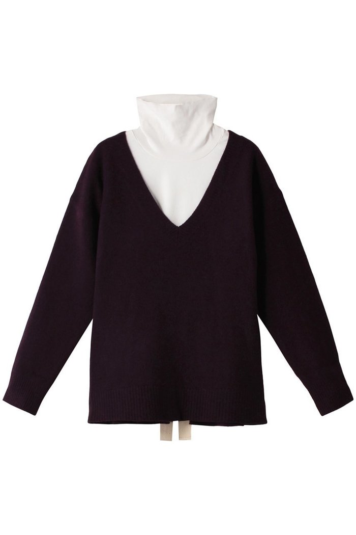【ランバン オン ブルー/LANVIN en Bleu】のレイヤードバックオープンニット インテリア・キッズ・メンズ・レディースファッション・服の通販 founy(ファニー) https://founy.com/ ファッション Fashion レディースファッション Fashion for Women トップス・カットソー Cut & Sew Tops ニット Knit Tops & Sweaters カジュアルプルオーバー・ニットトップス Pullovers & Knit Tops / Casual Pullovers インナー Innerwear カットソー Cut and Sewn Top シェイプ Shape, Slim Fit リボン Ribbon, Bow |ID: prp329100004609133 ipo3291000000032963056