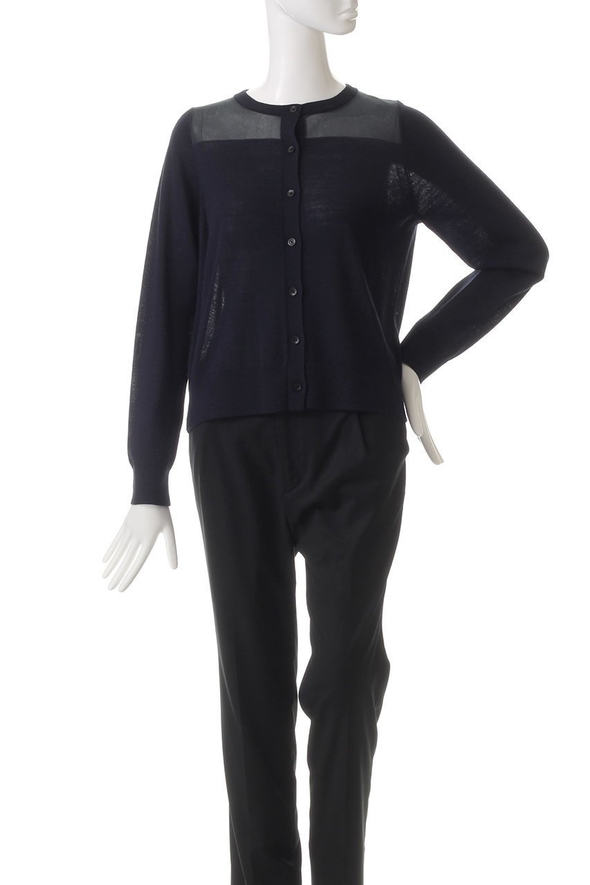 【ミズイロ インド/mizuiro ind】のsheer york C/D カーディガン 人気、トレンドファッション・服の通販 founy(ファニー) 　ファッション　Fashion　レディースファッション　Fashion for Women　トップス・カットソー　Cut & Sew Tops　ニット　Knit Tops & Sweaters　カーディガン・羽織り　Layered Style Cardigans　おすすめ　Recommended / Our Picks　カーディガン　Cardigan, Knitwear　コンパクト　Compact, Small Size　シアー　Sheer, See-Through　シンプル　Simple, Minimal　ヨーク　Yoke, Yoke Design　other-2|ID: prp329100004609136 ipo3291000000032963519