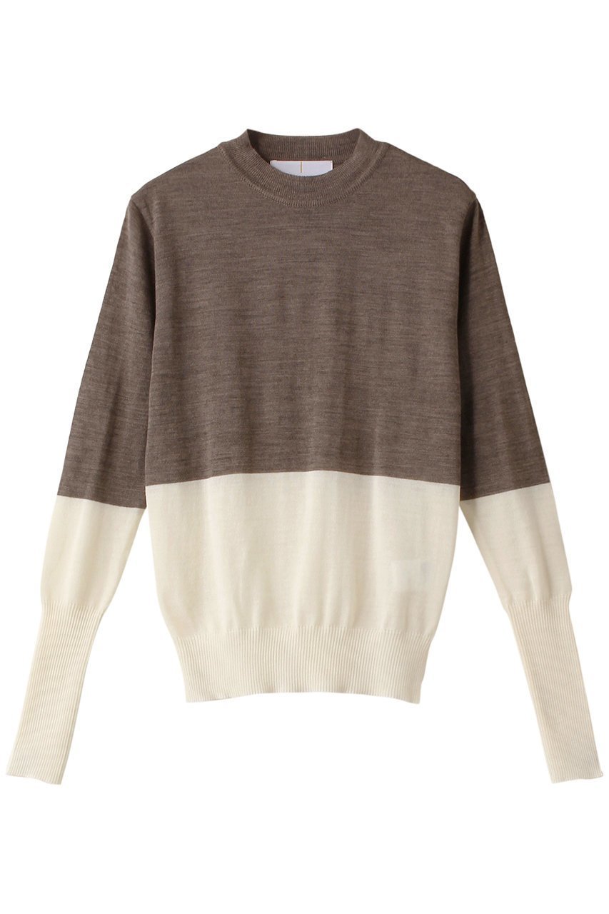 【アキラナカ/AKIRANAKA】のBerta カラーブロック ニット プルオーバー 人気、トレンドファッション・服の通販 founy(ファニー) 　ファッション　Fashion　レディースファッション　Fashion for Women　トップス・カットソー　Cut & Sew Tops　ニット　Knit Tops & Sweaters　カジュアルプルオーバー・ニットトップス　Pullovers & Knit Tops / Casual Pullovers　インナー　Innerwear　コンパクト　Compact, Small Size　ブロック　Block, Solid Block Pattern　定番　Standard, Basic Item　無地　Plain, Solid Color　 other-1|ID: prp329100004609139 ipo3291000000032963730