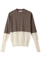 【アキラナカ/AKIRANAKA】のBerta カラーブロック ニット プルオーバー ベージュ×オフホワイト|ID: prp329100004609139 ipo3291000000034957329