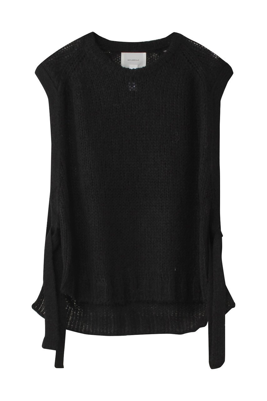 【ミディウミソリッド/MIDIUMISOLID】のmohair side ribbon vest.R ベスト インテリア・キッズ・メンズ・レディースファッション・服の通販 founy(ファニー) 　ファッション　Fashion　レディースファッション　Fashion for Women　トップス・カットソー　Cut & Sew Tops　ニット　Knit Tops & Sweaters　ベスト&ジレ / 重ね着スタイル　Vests & Gilets　カジュアルプルオーバー・ニットトップス　Pullovers & Knit Tops / Casual Pullovers　おすすめ　Recommended / Our Picks　インナー　Innerwear　シアー　Sheer, See-Through　ベスト　Vest, Waistcoat　リボン　Ribbon, Bow　A/W・秋冬　Autumn/Winter　black|ID: prp329100004609141 ipo3291000000032964297