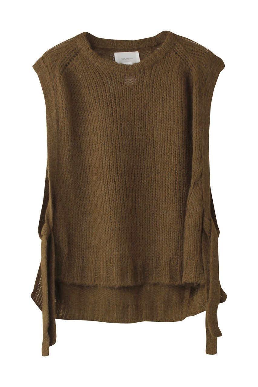【ミディウミソリッド/MIDIUMISOLID】のmohair side ribbon vest.R ベスト インテリア・キッズ・メンズ・レディースファッション・服の通販 founy(ファニー) 　ファッション　Fashion　レディースファッション　Fashion for Women　トップス・カットソー　Cut & Sew Tops　ニット　Knit Tops & Sweaters　ベスト&ジレ / 重ね着スタイル　Vests & Gilets　カジュアルプルオーバー・ニットトップス　Pullovers & Knit Tops / Casual Pullovers　おすすめ　Recommended / Our Picks　インナー　Innerwear　シアー　Sheer, See-Through　ベスト　Vest, Waistcoat　リボン　Ribbon, Bow　A/W・秋冬　Autumn/Winter　khaki|ID: prp329100004609141 ipo3291000000034970232