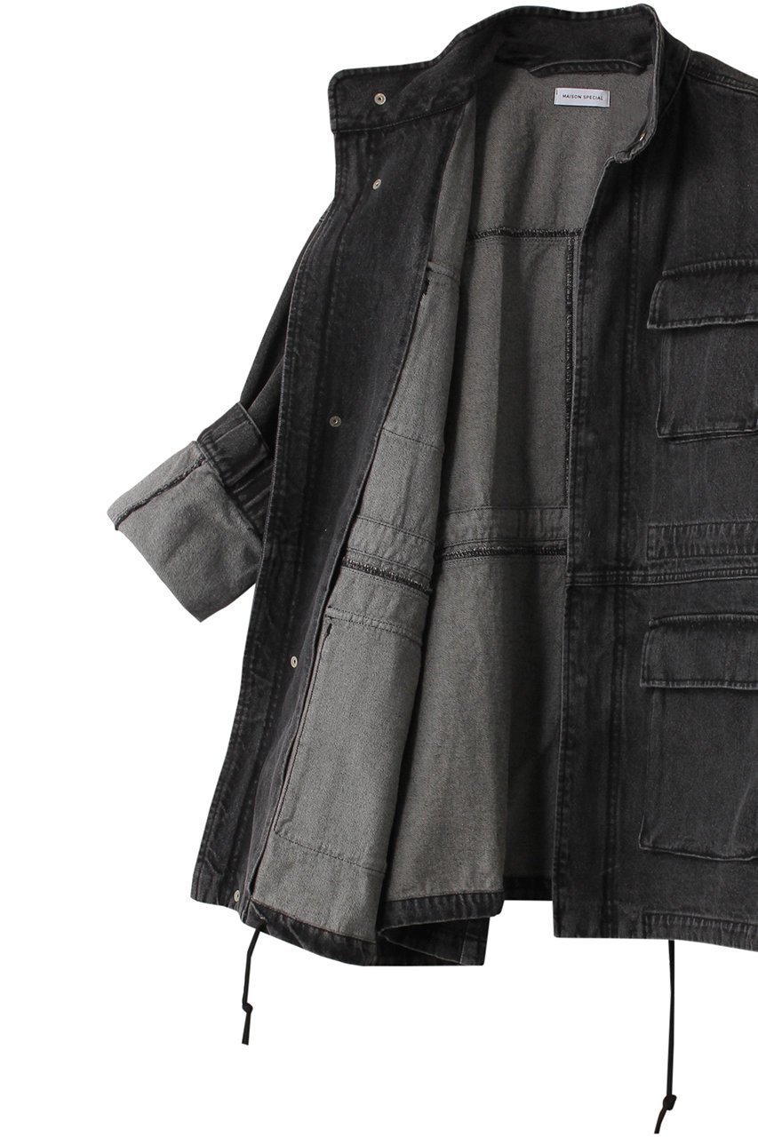 【メゾンスペシャル/MAISON SPECIAL】のオーバーデニムブルゾン 人気、トレンドファッション・服の通販 founy(ファニー) 　ファッション　Fashion　レディースファッション　Fashion for Women　アウター　Coat / Outerwear Collection　レディースジャケット・軽アウター　Jackets　ブルゾンジャケット・スポーティアウター　Blouson Jackets　インナー　Innerwear　ウォッシュ　Washed Finish　ジャケット　Jacket, Outerwear　スリム　Slim, Slim Fit　バランス　Balance, Style Balance　フレア　Flare, Flared　ブルゾン　Blouson, Bomber Jacket　ポケット　Pocket, Pocket Detail　ミドル　Middle Length, Mid Height　ミリタリー　Military, Army Style　ロング　Long, Long-Length　ワイド　Wide, Wide Fit　other-6|ID: prp329100004609146 ipo3291000000035065779