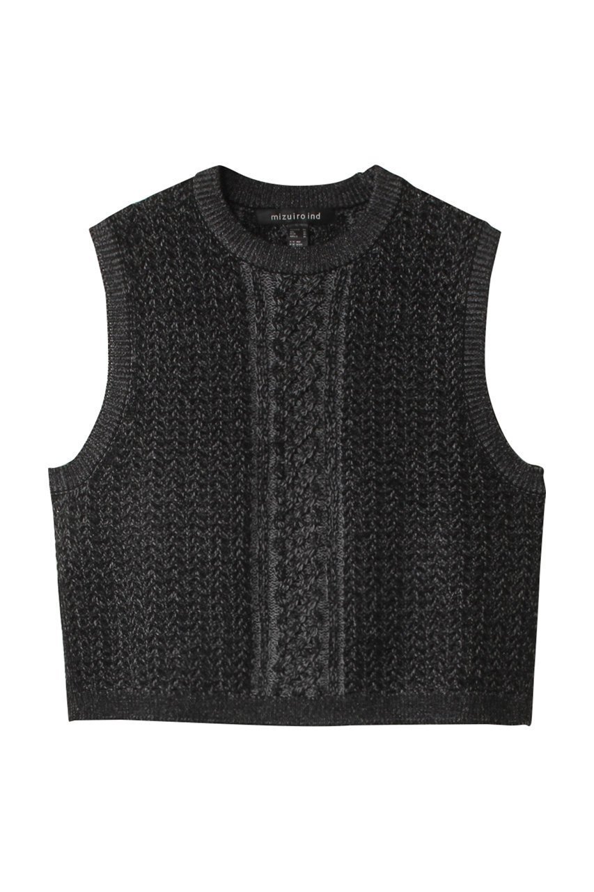 【ミズイロ インド/mizuiro ind】のmetallic yarn cable vest ベスト インテリア・キッズ・メンズ・レディースファッション・服の通販 founy(ファニー) 　ファッション　Fashion　レディースファッション　Fashion for Women　トップス・カットソー　Cut & Sew Tops　ニット　Knit Tops & Sweaters　ベスト&ジレ / 重ね着スタイル　Vests & Gilets　カジュアルプルオーバー・ニットトップス　Pullovers & Knit Tops / Casual Pullovers　インナー　Innerwear　ジャケット　Jacket, Outerwear　スタイリッシュ　Stylish, Fashionable　スリット　Slit, Slit Detail　ベスト　Vest, Waistcoat　ベーシック　Basic, Essential　メタリック　Metallic, Shiny Finish　A/W・秋冬　Autumn/Winter　gray|ID: prp329100004609153 ipo3291000000032965467