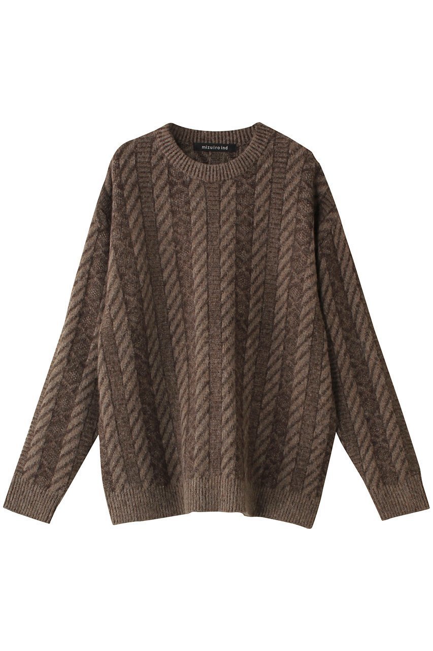【ミズイロ インド/mizuiro ind】のplating stitch knit crew neck P/O プルオーバー 人気、トレンドファッション・服の通販 founy(ファニー) 　ファッション　Fashion　レディースファッション　Fashion for Women　トップス・カットソー　Cut & Sew Tops　ニット　Knit Tops & Sweaters　カジュアルプルオーバー・ニットトップス　Pullovers & Knit Tops / Casual Pullovers　おすすめ　Recommended / Our Picks　サテン　Satin, Glossy Fabric　ストライプ　Stripe, Striped Pattern　A/W・秋冬　Autumn/Winter　 other-1|ID: prp329100004609156 ipo3291000000032965516