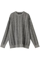 【ミズイロ インド/mizuiro ind】のplating stitch knit crew neck P/O プルオーバー black|ID: prp329100004609156 ipo3291000000032965522