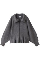 【エズミ/EZUMi】のジップアップ ペプラム ニット グレー|ID: prp329100004609162 ipo3291000000032965780