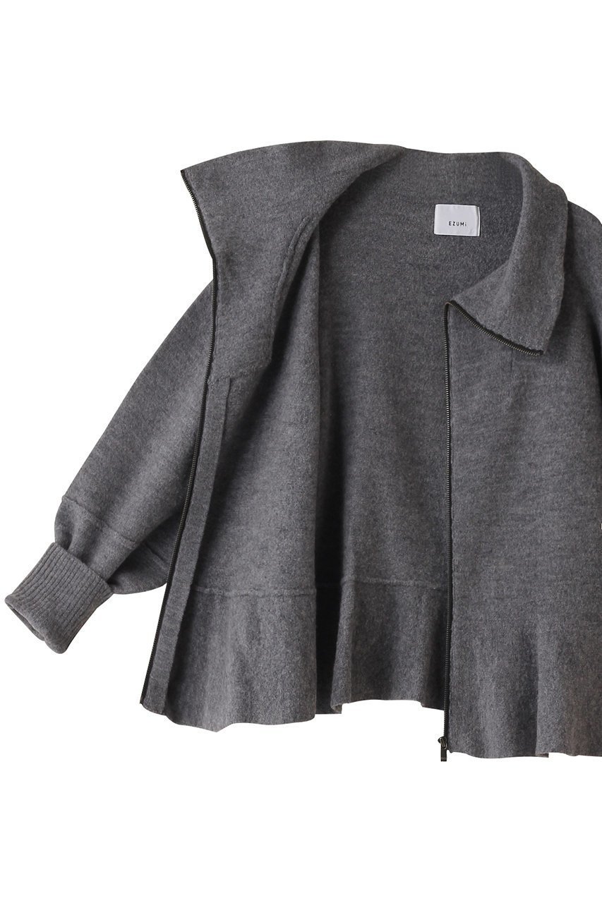 【エズミ/EZUMi】のジップアップ ペプラム ニット 人気、トレンドファッション・服の通販 founy(ファニー) 　ファッション　Fashion　レディースファッション　Fashion for Women　トップス・カットソー　Cut & Sew Tops　ニット　Knit Tops & Sweaters　カーディガン・羽織り　Layered Style Cardigans　カーディガン　Cardigan, Knitwear　ジップ　Zip, Zipper　ジップアップ　Zip-Up, Full Zip　スリーブ　Sleeve, Long Sleeve / Short Sleeve　ハイネック　High Neck, Mock Neck　バルーン　Balloon, Balloon Silhouette　フェミニン　Feminine, Girly　フェルト　Felt, Felt Fabric　フォルム　Silhouette, Form　ペプラム　Peplum, Flared Hem　モダン　Modern, Contemporary　other-6|ID: prp329100004609162 ipo3291000000032965799