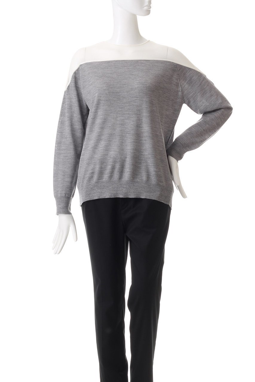 【ルームエイト/Room no.8】の【Room no.8 BLACK】デコルテ シースルー トップス 人気、トレンドファッション・服の通販 founy(ファニー) 　ファッション　Fashion　レディースファッション　Fashion for Women　トップス・カットソー　Cut & Sew Tops　ニット　Knit Tops & Sweaters　カジュアルプルオーバー・ニットトップス　Pullovers & Knit Tops / Casual Pullovers　シアー　Sheer, See-Through　シンプル　Simple, Minimal　デコルテ　Décolleté, Neckline　other-2|ID: prp329100004609164 ipo3291000000032965852