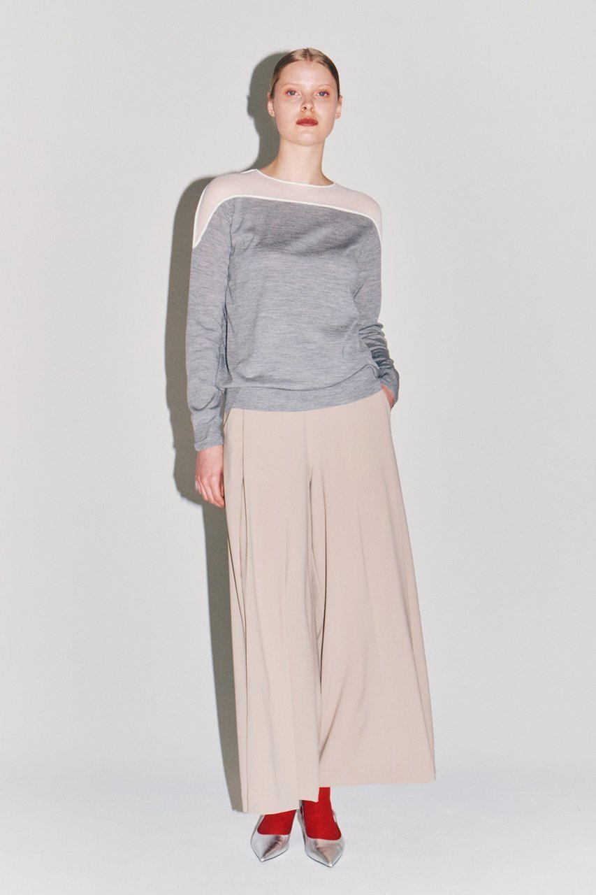 【ルームエイト/Room no.8】の【Room no.8 BLACK】デコルテ シースルー トップス 人気、トレンドファッション・服の通販 founy(ファニー) 　ファッション　Fashion　レディースファッション　Fashion for Women　トップス・カットソー　Cut & Sew Tops　ニット　Knit Tops & Sweaters　カジュアルプルオーバー・ニットトップス　Pullovers & Knit Tops / Casual Pullovers　シアー　Sheer, See-Through　シンプル　Simple, Minimal　デコルテ　Décolleté, Neckline　other-6|ID: prp329100004609164 ipo3291000000032965866