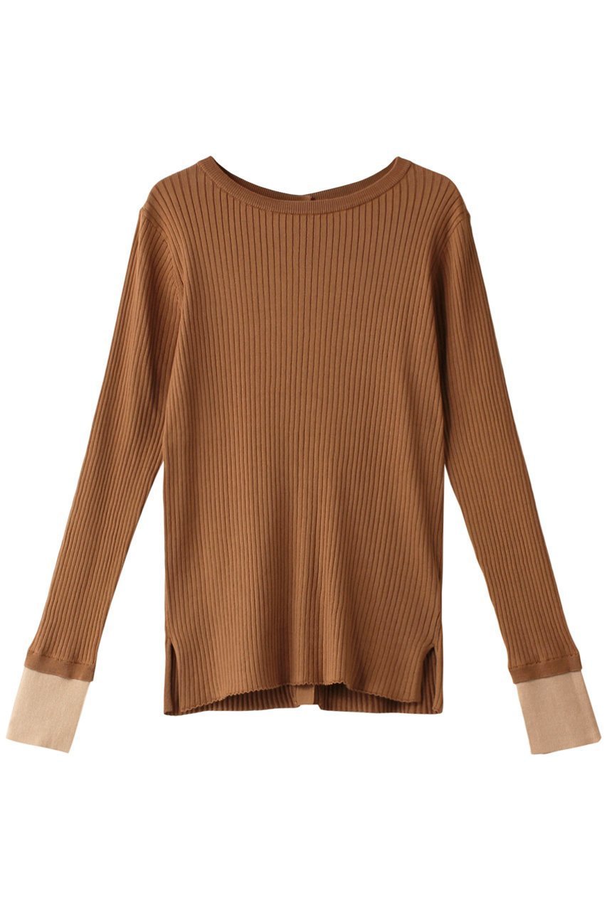 【アダワス/ADAWAS】のSEA ISLAND コットンニット リブニットプルオーバー インテリア・キッズ・メンズ・レディースファッション・服の通販 founy(ファニー) 　ファッション　Fashion　レディースファッション　Fashion for Women　トップス・カットソー　Cut & Sew Tops　ニット　Knit Tops & Sweaters　カジュアルプルオーバー・ニットトップス　Pullovers & Knit Tops / Casual Pullovers　シンプル　Simple, Minimal　スリット　Slit, Slit Detail　リブニット　Rib Knit, Ribbed Knit　定番　Standard, Basic Item　キャメル|ID: prp329100004609166 ipo3291000000032965885