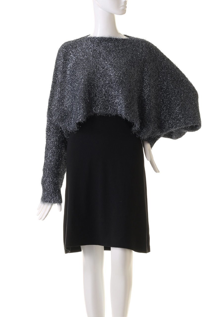 【ドメル/DOMELLE】のラメ 2WAY ショートニット トップス 人気、トレンドファッション・服の通販 founy(ファニー) 　ファッション　Fashion　レディースファッション　Fashion for Women　トップス・カットソー　Cut & Sew Tops　ニット　Knit Tops & Sweaters　カジュアルプルオーバー・ニットトップス　Pullovers & Knit Tops / Casual Pullovers　オケージョン　Occasion Wear　ショート　Short, Short Length　スリーブ　Sleeve, Long Sleeve / Short Sleeve　パーティ　Party, Party Style　フェザー　Feather, Feather Detail　ボレロ　Bolero, Short Cardigan　リュクス　Luxury, Elegant, High-End, Chic　ロング　Long, Long-Length　other-2|ID: prp329100004609168 ipo3291000000032965921