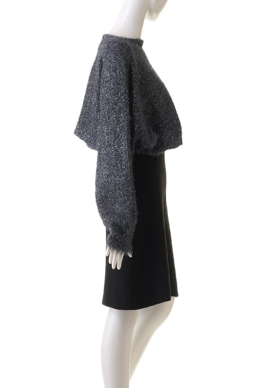 【ドメル/DOMELLE】のラメ 2WAY ショートニット トップス 人気、トレンドファッション・服の通販 founy(ファニー) 　ファッション　Fashion　レディースファッション　Fashion for Women　トップス・カットソー　Cut & Sew Tops　ニット　Knit Tops & Sweaters　カジュアルプルオーバー・ニットトップス　Pullovers & Knit Tops / Casual Pullovers　オケージョン　Occasion Wear　ショート　Short, Short Length　スリーブ　Sleeve, Long Sleeve / Short Sleeve　パーティ　Party, Party Style　フェザー　Feather, Feather Detail　ボレロ　Bolero, Short Cardigan　リュクス　Luxury, Elegant, High-End, Chic　ロング　Long, Long-Length　other-3|ID: prp329100004609168 ipo3291000000032965925