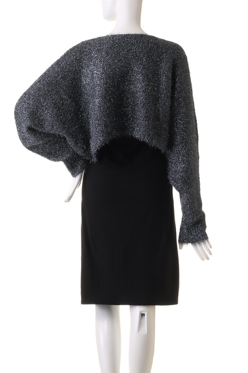 【ドメル/DOMELLE】のラメ 2WAY ショートニット トップス 人気、トレンドファッション・服の通販 founy(ファニー) 　ファッション　Fashion　レディースファッション　Fashion for Women　トップス・カットソー　Cut & Sew Tops　ニット　Knit Tops & Sweaters　カジュアルプルオーバー・ニットトップス　Pullovers & Knit Tops / Casual Pullovers　オケージョン　Occasion Wear　ショート　Short, Short Length　スリーブ　Sleeve, Long Sleeve / Short Sleeve　パーティ　Party, Party Style　フェザー　Feather, Feather Detail　ボレロ　Bolero, Short Cardigan　リュクス　Luxury, Elegant, High-End, Chic　ロング　Long, Long-Length　other-4|ID: prp329100004609168 ipo3291000000032965928
