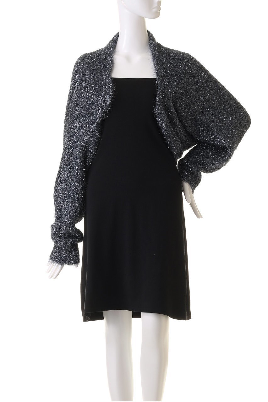 【ドメル/DOMELLE】のラメ 2WAY ショートニット トップス 人気、トレンドファッション・服の通販 founy(ファニー) 　ファッション　Fashion　レディースファッション　Fashion for Women　トップス・カットソー　Cut & Sew Tops　ニット　Knit Tops & Sweaters　カジュアルプルオーバー・ニットトップス　Pullovers & Knit Tops / Casual Pullovers　オケージョン　Occasion Wear　ショート　Short, Short Length　スリーブ　Sleeve, Long Sleeve / Short Sleeve　パーティ　Party, Party Style　フェザー　Feather, Feather Detail　ボレロ　Bolero, Short Cardigan　リュクス　Luxury, Elegant, High-End, Chic　ロング　Long, Long-Length　other-6|ID: prp329100004609168 ipo3291000000032965934
