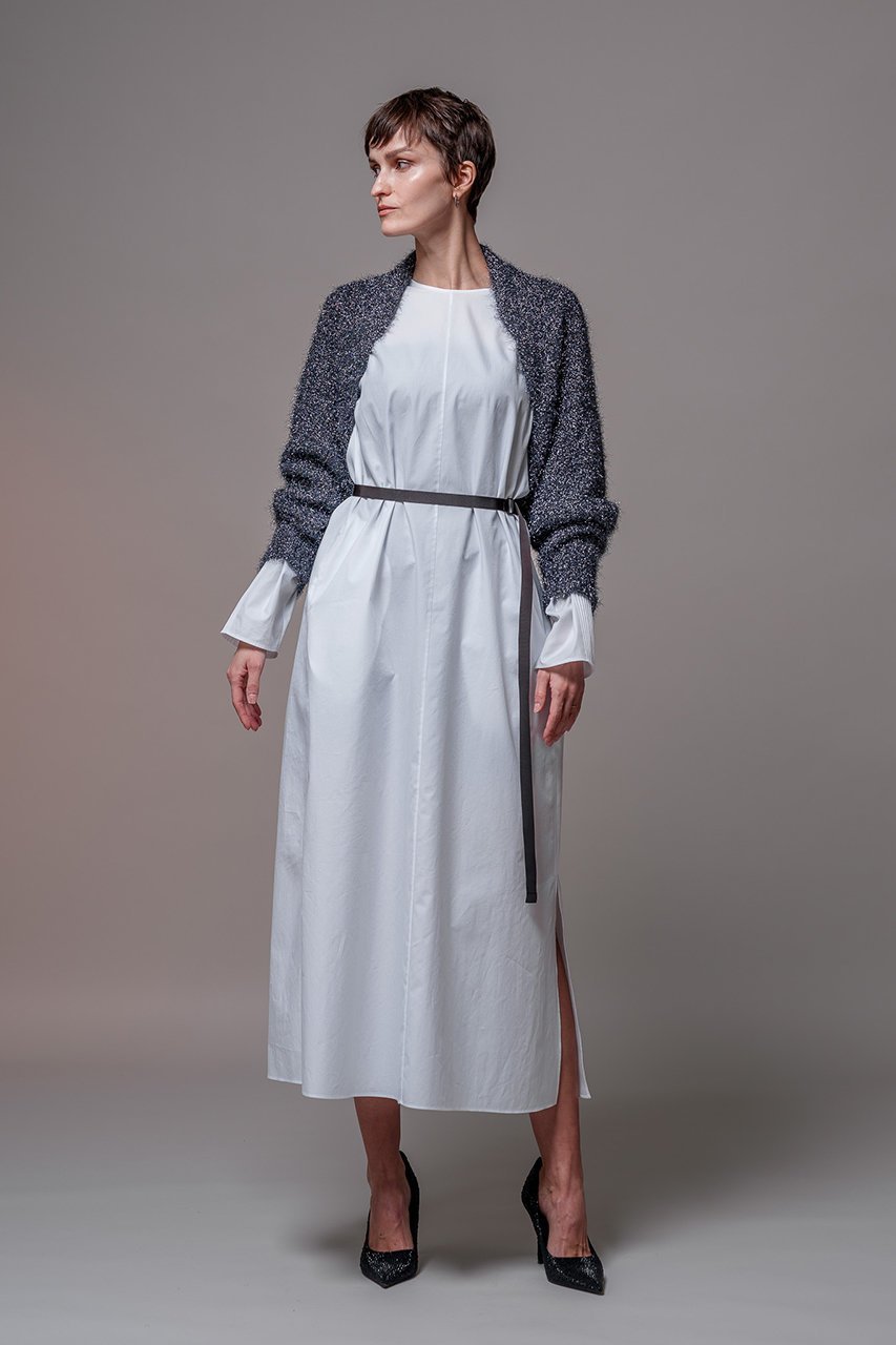【ドメル/DOMELLE】のラメ 2WAY ショートニット トップス 人気、トレンドファッション・服の通販 founy(ファニー) 　ファッション　Fashion　レディースファッション　Fashion for Women　トップス・カットソー　Cut & Sew Tops　ニット　Knit Tops & Sweaters　カジュアルプルオーバー・ニットトップス　Pullovers & Knit Tops / Casual Pullovers　オケージョン　Occasion Wear　ショート　Short, Short Length　スリーブ　Sleeve, Long Sleeve / Short Sleeve　パーティ　Party, Party Style　フェザー　Feather, Feather Detail　ボレロ　Bolero, Short Cardigan　リュクス　Luxury, Elegant, High-End, Chic　ロング　Long, Long-Length　other-8|ID: prp329100004609168 ipo3291000000032965944