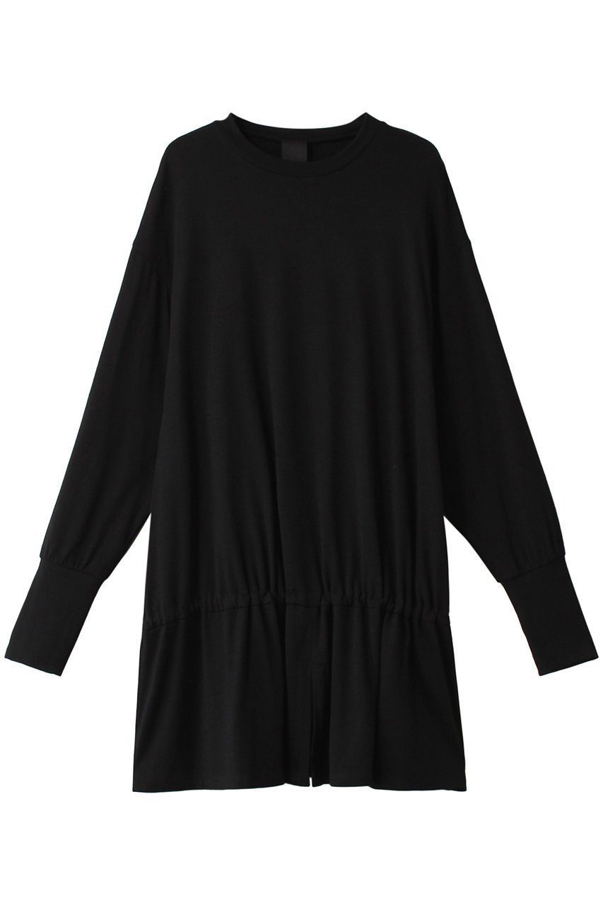 【ドメル/DOMELLE】のウールジャージー プルオーバー インテリア・キッズ・メンズ・レディースファッション・服の通販 founy(ファニー) 　ファッション　Fashion　レディースファッション　Fashion for Women　トップス・カットソー　Cut & Sew Tops　ニット　Knit Tops & Sweaters　カジュアルプルオーバー・ニットトップス　Pullovers & Knit Tops / Casual Pullovers　スリーブ　Sleeve, Long Sleeve / Short Sleeve　ブラウジング　Blouson Silhouette, Cinched Waist　ロング　Long, Long-Length　定番　Standard, Basic Item　ブラック|ID: prp329100004609170 ipo3291000000032965956