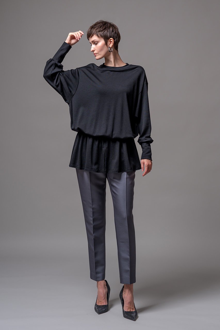 【ドメル/DOMELLE】のウールジャージー プルオーバー 人気、トレンドファッション・服の通販 founy(ファニー) 　ファッション　Fashion　レディースファッション　Fashion for Women　トップス・カットソー　Cut & Sew Tops　ニット　Knit Tops & Sweaters　カジュアルプルオーバー・ニットトップス　Pullovers & Knit Tops / Casual Pullovers　スリーブ　Sleeve, Long Sleeve / Short Sleeve　ブラウジング　Blouson Silhouette, Cinched Waist　ロング　Long, Long-Length　定番　Standard, Basic Item　other-8|ID: prp329100004609170 ipo3291000000032965984
