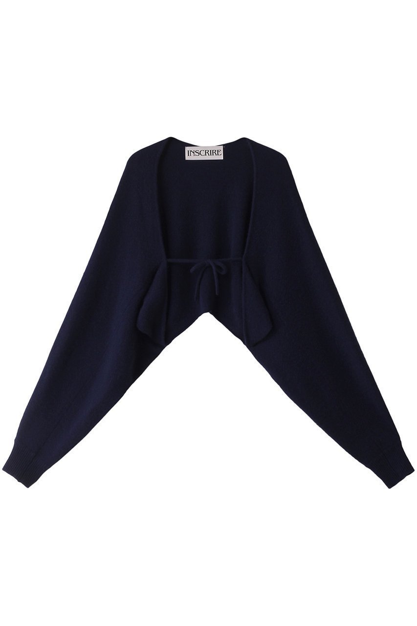 【アンスクリア/INSCRIRE】のカシミヤ ボレロ インテリア・キッズ・メンズ・レディースファッション・服の通販 founy(ファニー) 　ファッション　Fashion　レディースファッション　Fashion for Women　トップス・カットソー　Cut & Sew Tops　ニット　Knit Tops & Sweaters　カーディガン・羽織り　Layered Style Cardigans　カーディガン　Cardigan, Knitwear　ボレロ　Bolero, Short Cardigan　リボン　Ribbon, Bow　ブルー|ID: prp329100004609172 ipo3291000000032965994