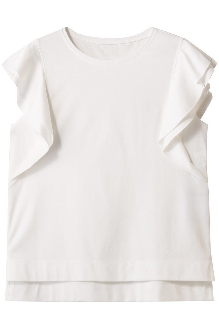 【アナイ/ANAYI】のコットンスムースWフリルプルオーバー インテリア・キッズ・メンズ・レディースファッション・服の通販 founy(ファニー) https://founy.com/ ファッション Fashion レディースファッション Fashion for Women トップス・カットソー Cut & Sew Tops シャツ・ブラウス・オフィスカジュアル Elegant Blouses & Button-Ups ロングTシャツ・Tシャツ Longline T-Shirts & Tees カジュアルプルオーバー・ニットトップス Pullovers & Knit Tops / Casual Pullovers カットソー・ベーシックTシャツ Cut-and-Sewn Tops / Stretch Tees & Basics コンパクト Compact, Small Size ショート Short, Short Length スリーブ Sleeve, Long Sleeve / Short Sleeve ダブル Double, Double-Breasted トレンド Trend, Trending Now フリル Frill, Ruffle ボトム Bottoms, Lower Wear エレガント 上品 Elegant |ID: prp329100004609934 ipo3291000000032977056