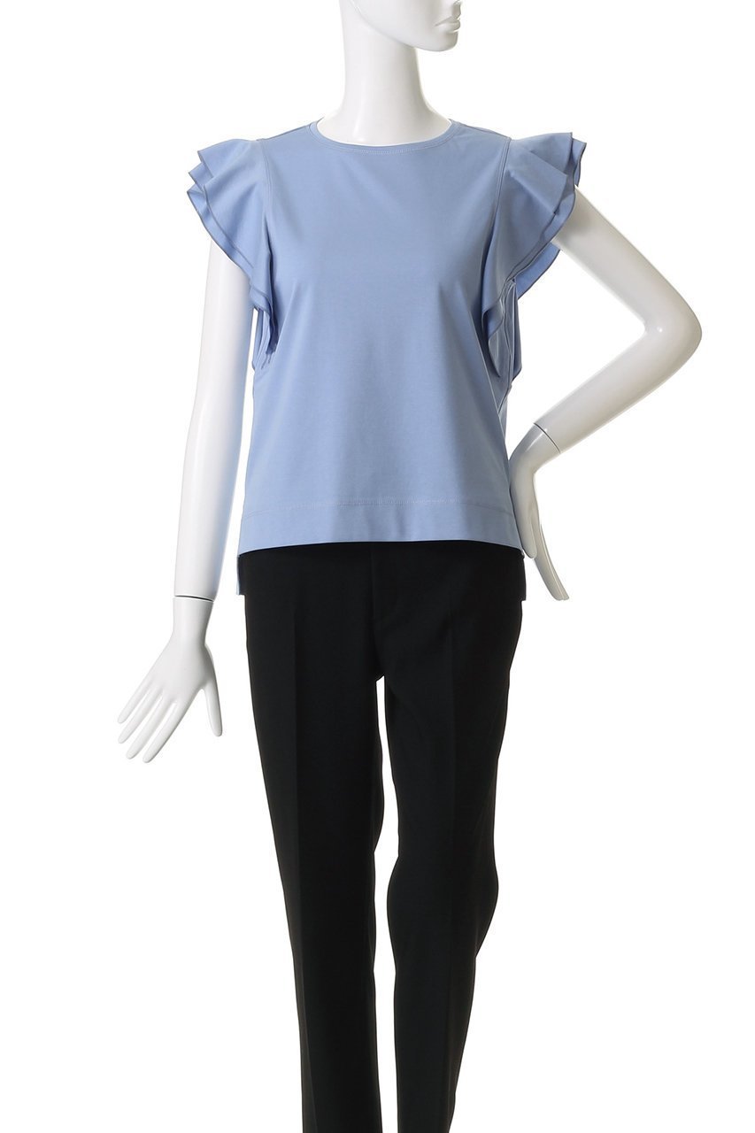 【アナイ/ANAYI】のコットンスムースWフリルプルオーバー 人気、トレンドファッション・服の通販 founy(ファニー) 　ファッション　Fashion　レディースファッション　Fashion for Women　トップス・カットソー　Cut & Sew Tops　シャツ・ブラウス・オフィスカジュアル　Elegant Blouses & Button-Ups　ロングTシャツ・Tシャツ　Longline T-Shirts & Tees　カジュアルプルオーバー・ニットトップス　Pullovers & Knit Tops / Casual Pullovers　カットソー・ベーシックTシャツ　Cut-and-Sewn Tops / Stretch Tees & Basics　コンパクト　Compact, Small Size　ショート　Short, Short Length　スリーブ　Sleeve, Long Sleeve / Short Sleeve　ダブル　Double, Double-Breasted　トレンド　Trend, Trending Now　フリル　Frill, Ruffle　ボトム　Bottoms, Lower Wear　エレガント 上品　Elegant　other-2|ID: prp329100004609934 ipo3291000000034970998