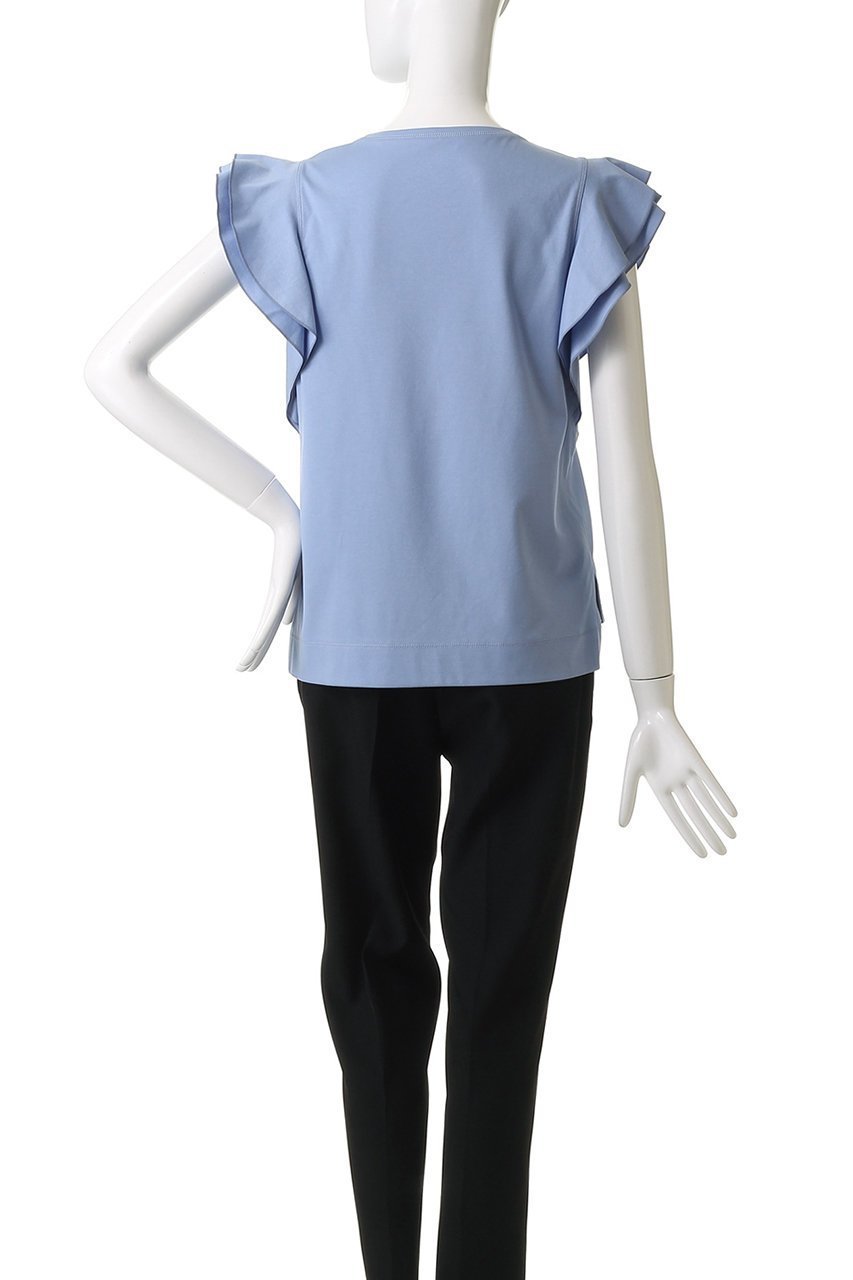 【アナイ/ANAYI】のコットンスムースWフリルプルオーバー 人気、トレンドファッション・服の通販 founy(ファニー) 　ファッション　Fashion　レディースファッション　Fashion for Women　トップス・カットソー　Cut & Sew Tops　シャツ・ブラウス・オフィスカジュアル　Elegant Blouses & Button-Ups　ロングTシャツ・Tシャツ　Longline T-Shirts & Tees　カジュアルプルオーバー・ニットトップス　Pullovers & Knit Tops / Casual Pullovers　カットソー・ベーシックTシャツ　Cut-and-Sewn Tops / Stretch Tees & Basics　コンパクト　Compact, Small Size　ショート　Short, Short Length　スリーブ　Sleeve, Long Sleeve / Short Sleeve　ダブル　Double, Double-Breasted　トレンド　Trend, Trending Now　フリル　Frill, Ruffle　ボトム　Bottoms, Lower Wear　エレガント 上品　Elegant　other-4|ID: prp329100004609934 ipo3291000000034971000