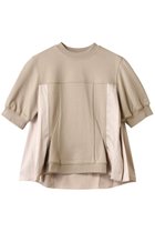 【スリーワン フィリップリム/3.1 Phillip Lim】のSATIN コンビ パフスリーブ フラウンス トップス コンクリート|ID:prp329100004609935