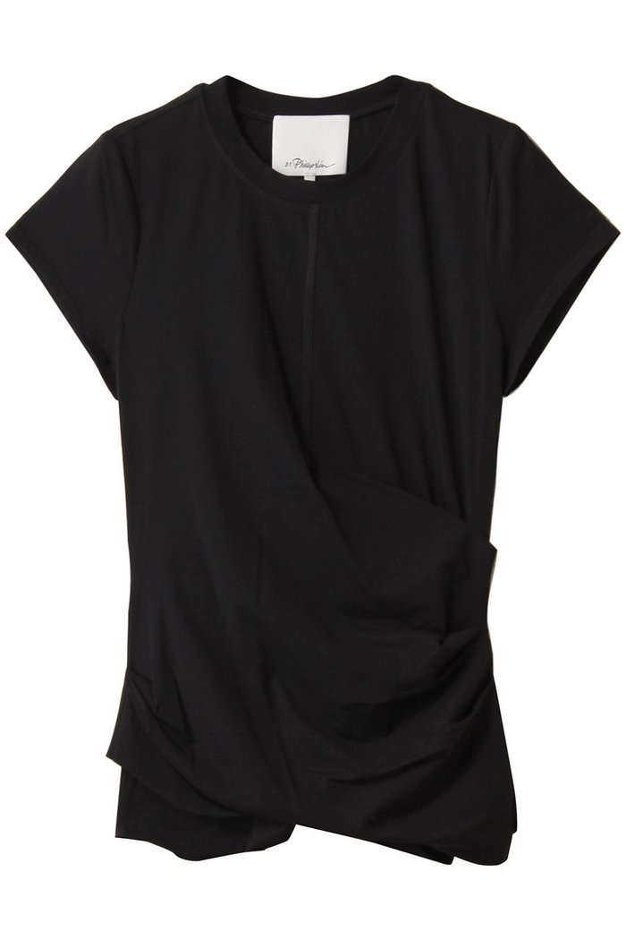 【スリーワン フィリップリム/3.1 Phillip Lim】のDRAPED ショートスリーブTシャツ インテリア・キッズ・メンズ・レディースファッション・服の通販 founy(ファニー) https://founy.com/ ファッション Fashion レディースファッション Fashion for Women トップス・カットソー Cut & Sew Tops シャツ・ブラウス・オフィスカジュアル Elegant Blouses & Button-Ups ロングTシャツ・Tシャツ Longline T-Shirts & Tees カットソー・ベーシックTシャツ Cut-and-Sewn Tops / Stretch Tees & Basics ショート Short, Short Length シンプル Simple, Minimal スリーブ Sleeve, Long Sleeve / Short Sleeve ドレープ Drape, Draping Fabric ベーシック Basic, Essential |ID: prp329100004609936 ipo3291000000032977074