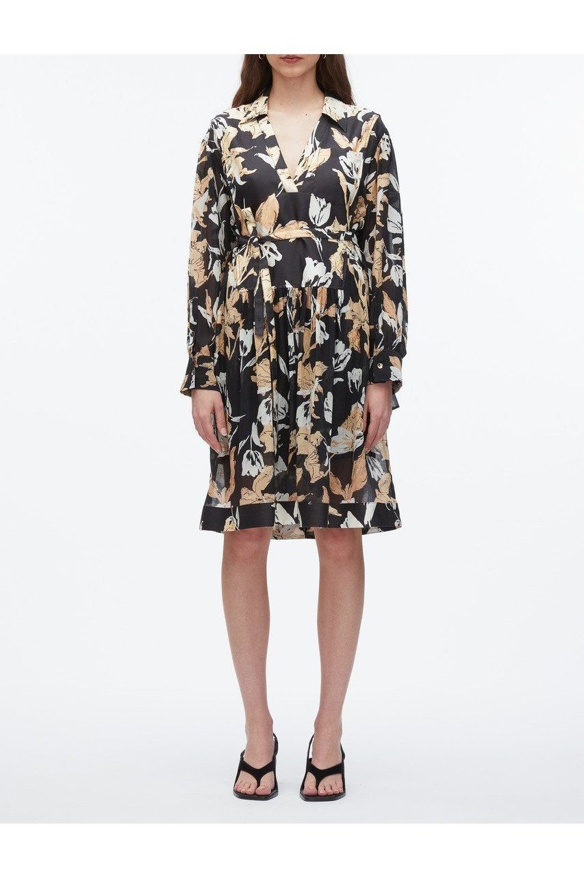 【スリーワン フィリップリム/3.1 Phillip Lim】のJOYFUL TULIPS ロングスリーブ シャツドレス(ウエストタイ付) 人気、トレンドファッション・服の通販 founy(ファニー) 　ファッション　Fashion　レディースファッション　Fashion for Women　ワンピース　Dresses　フォーマル・パーティードレス・結婚式用ドレス　Elegant & Casual Dresses　チュニック　Tunic Tops & Dresses　2025年　2025　2025-2026秋冬・A/W　Autumn/Winter 2025–26 AW25–26　おすすめ　Recommended / Our Picks　シフォン　Chiffon, Lightweight Fabric　シルク　Silk, 100% Silk　スリーブ　Sleeve, Long Sleeve / Short Sleeve　チュニック　Tunic, Long Top　チューリップ　Tube, Tube Top　テクスチャー　Texture, Textured Fabric　ドレス　Dress, One-Piece　フェミニン　Feminine, Girly　プリント　Print, Printed Pattern　リゾート　Resort, Vacation Style　ロング　Long, Long-Length　A/W・秋冬　Autumn/Winter　other-6|ID: prp329100004609939 ipo3291000000032977110