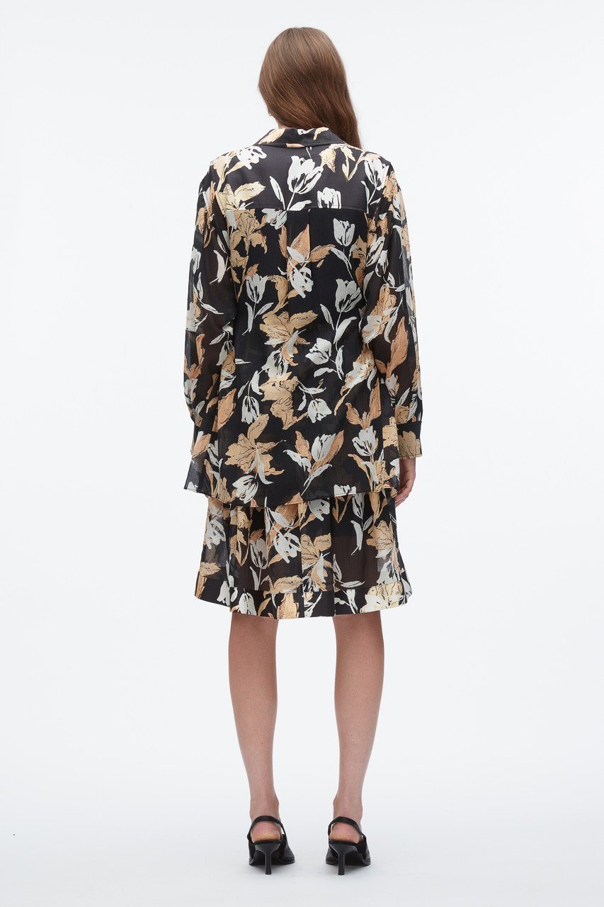 【スリーワン フィリップリム/3.1 Phillip Lim】のJOYFUL TULIPS ロングスリーブ シャツドレス(ウエストタイ付) 人気、トレンドファッション・服の通販 founy(ファニー) 　ファッション　Fashion　レディースファッション　Fashion for Women　ワンピース　Dresses　フォーマル・パーティードレス・結婚式用ドレス　Elegant & Casual Dresses　チュニック　Tunic Tops & Dresses　2025年　2025　2025-2026秋冬・A/W　Autumn/Winter 2025–26 AW25–26　おすすめ　Recommended / Our Picks　シフォン　Chiffon, Lightweight Fabric　シルク　Silk, 100% Silk　スリーブ　Sleeve, Long Sleeve / Short Sleeve　チュニック　Tunic, Long Top　チューリップ　Tube, Tube Top　テクスチャー　Texture, Textured Fabric　ドレス　Dress, One-Piece　フェミニン　Feminine, Girly　プリント　Print, Printed Pattern　リゾート　Resort, Vacation Style　ロング　Long, Long-Length　A/W・秋冬　Autumn/Winter　other-7|ID: prp329100004609939 ipo3291000000032977111