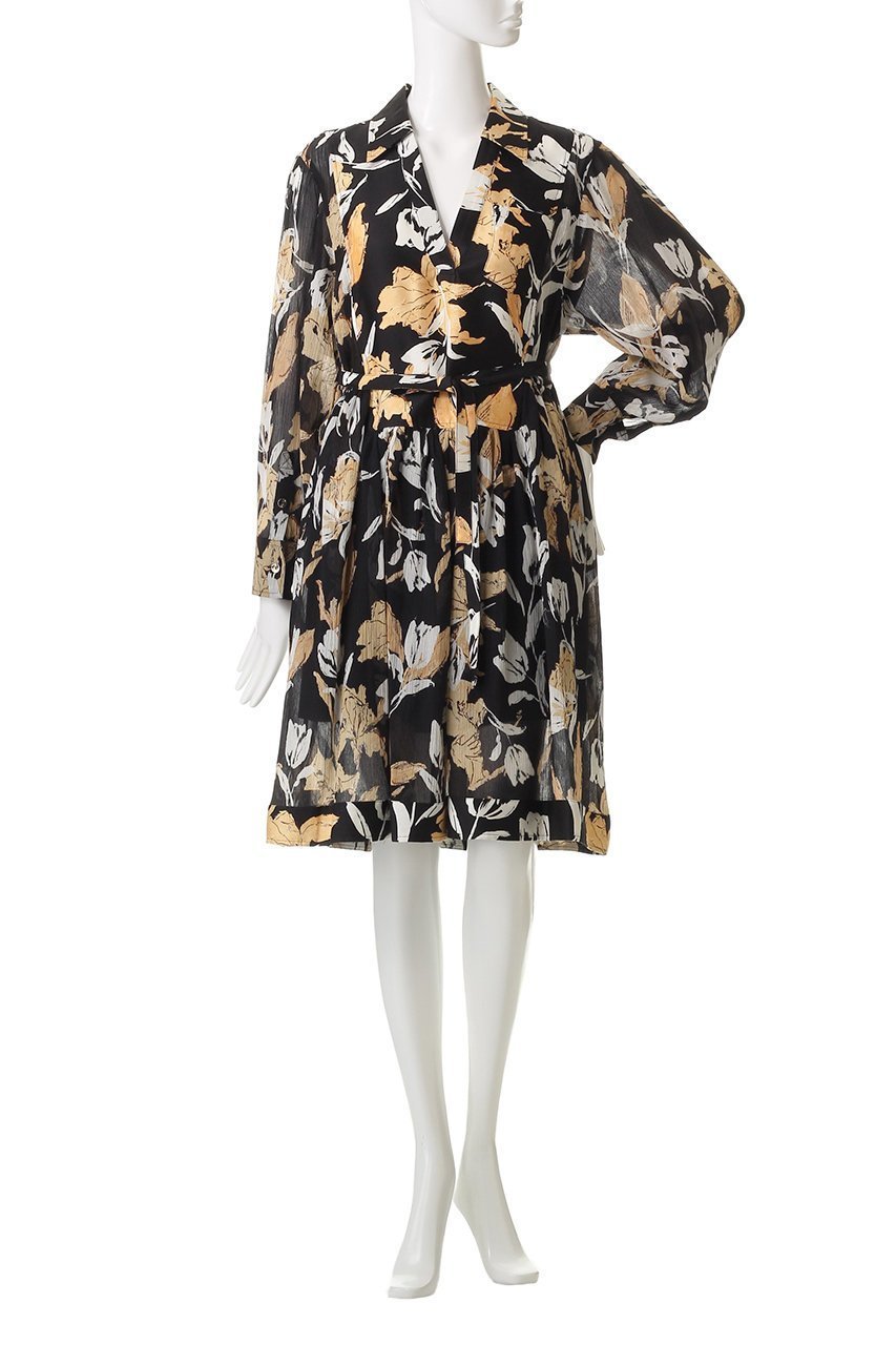 【スリーワン フィリップリム/3.1 Phillip Lim】のJOYFUL TULIPS ロングスリーブ シャツドレス(ウエストタイ付) 人気、トレンドファッション・服の通販 founy(ファニー) 　ファッション　Fashion　レディースファッション　Fashion for Women　ワンピース　Dresses　フォーマル・パーティードレス・結婚式用ドレス　Elegant & Casual Dresses　チュニック　Tunic Tops & Dresses　おすすめ　Recommended / Our Picks　シフォン　Chiffon, Lightweight Fabric　シルク　Silk, 100% Silk　スリーブ　Sleeve, Long Sleeve / Short Sleeve　チュニック　Tunic, Long Top　チューリップ　Tube, Tube Top　テクスチャー　Texture, Textured Fabric　ドレス　Dress, One-Piece　フェミニン　Feminine, Girly　プリント　Print, Printed Pattern　リゾート　Resort, Vacation Style　ロング　Long, Long-Length　other-2|ID: prp329100004609939 ipo3291000000035814991