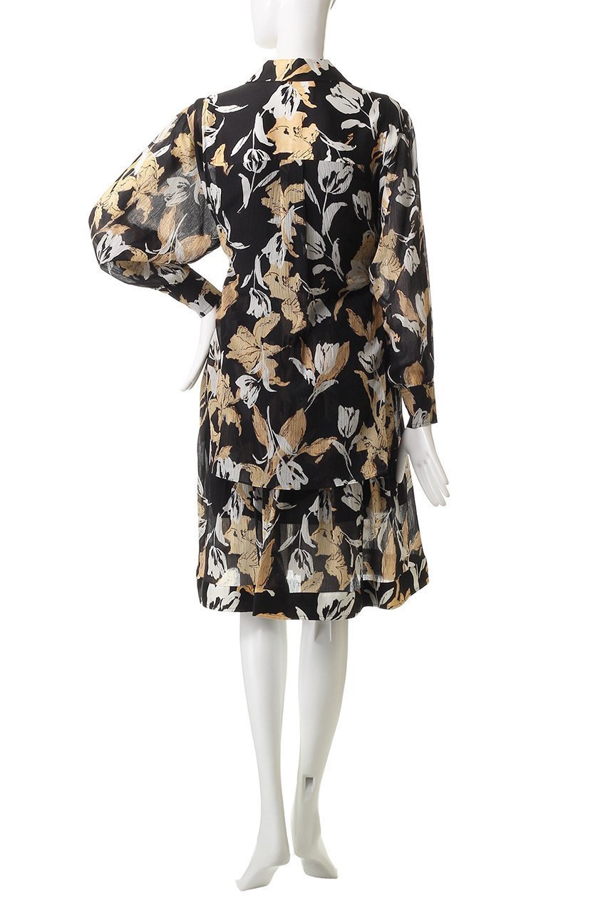 【スリーワン フィリップリム/3.1 Phillip Lim】のJOYFUL TULIPS ロングスリーブ シャツドレス(ウエストタイ付) 人気、トレンドファッション・服の通販 founy(ファニー) 　ファッション　Fashion　レディースファッション　Fashion for Women　ワンピース　Dresses　フォーマル・パーティードレス・結婚式用ドレス　Elegant & Casual Dresses　チュニック　Tunic Tops & Dresses　おすすめ　Recommended / Our Picks　シフォン　Chiffon, Lightweight Fabric　シルク　Silk, 100% Silk　スリーブ　Sleeve, Long Sleeve / Short Sleeve　チュニック　Tunic, Long Top　チューリップ　Tube, Tube Top　テクスチャー　Texture, Textured Fabric　ドレス　Dress, One-Piece　フェミニン　Feminine, Girly　プリント　Print, Printed Pattern　リゾート　Resort, Vacation Style　ロング　Long, Long-Length　other-4|ID: prp329100004609939 ipo3291000000035814993