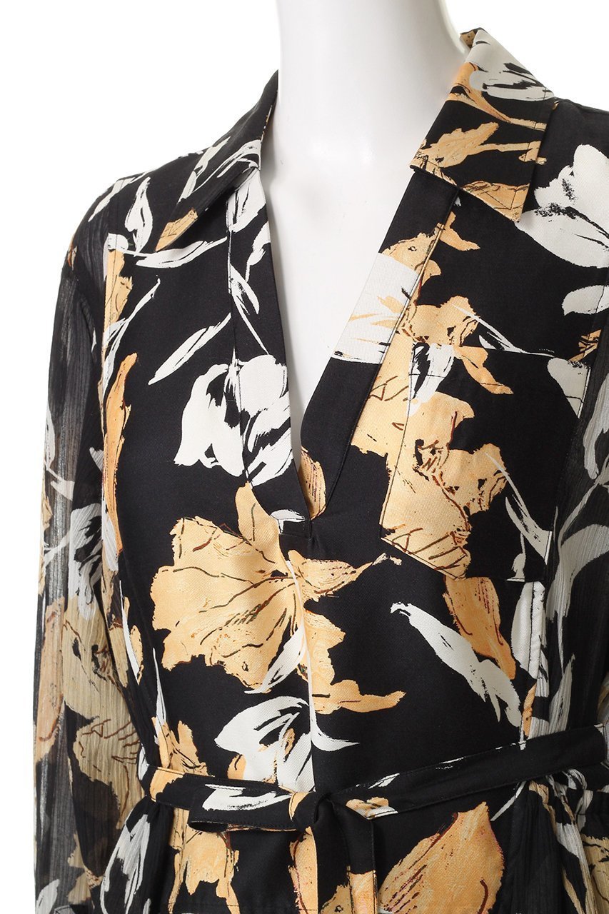 【スリーワン フィリップリム/3.1 Phillip Lim】のJOYFUL TULIPS ロングスリーブ シャツドレス(ウエストタイ付) 人気、トレンドファッション・服の通販 founy(ファニー) 　ファッション　Fashion　レディースファッション　Fashion for Women　ワンピース　Dresses　フォーマル・パーティードレス・結婚式用ドレス　Elegant & Casual Dresses　チュニック　Tunic Tops & Dresses　おすすめ　Recommended / Our Picks　シフォン　Chiffon, Lightweight Fabric　シルク　Silk, 100% Silk　スリーブ　Sleeve, Long Sleeve / Short Sleeve　チュニック　Tunic, Long Top　チューリップ　Tube, Tube Top　テクスチャー　Texture, Textured Fabric　ドレス　Dress, One-Piece　フェミニン　Feminine, Girly　プリント　Print, Printed Pattern　リゾート　Resort, Vacation Style　ロング　Long, Long-Length　other-5|ID: prp329100004609939 ipo3291000000035814994