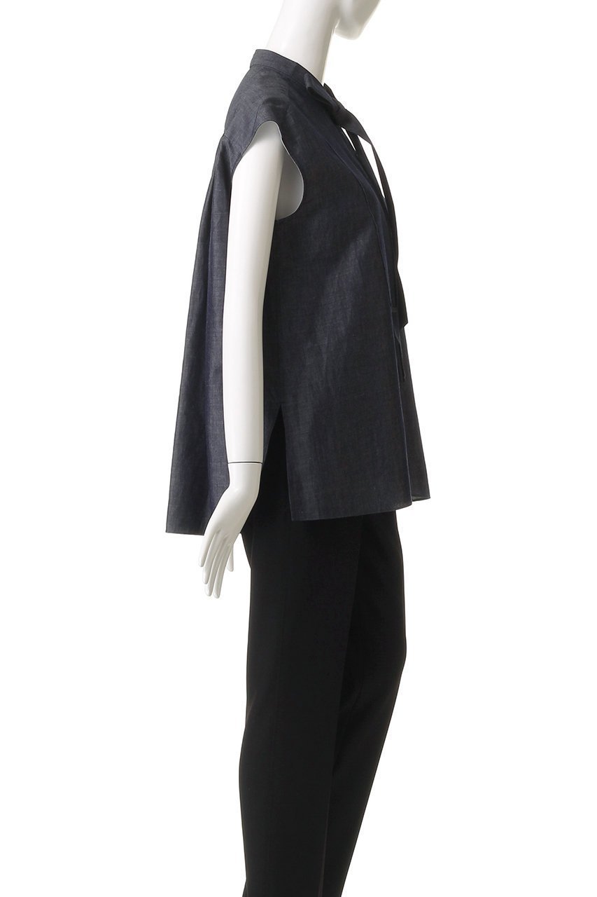 【デパリエ/DEPAREILLE】のデニムボウノースリーブブラウス 人気、トレンドファッション・服の通販 founy(ファニー) 　ファッション　Fashion　レディースファッション　Fashion for Women　トップス・カットソー　Cut & Sew Tops　キャミソール&ノースリーブ　Camisoles & Sleeveless Tops　シャツ・ブラウス・オフィスカジュアル　Elegant Blouses & Button-Ups　2025年　2025　2025-2026秋冬・A/W　Autumn/Winter 2025–26 AW25–26　インナー　Innerwear　ギャザー　Gathered, Ruffled　シンプル　Simple, Minimal　ジャケット　Jacket, Outerwear　デニム　Denim, Jeans Material　ノースリーブ　Sleeveless, No-Sleeve　エレガント 上品　Elegant　A/W・秋冬　Autumn/Winter　other-3|ID: prp329100004609940 ipo3291000000032977116