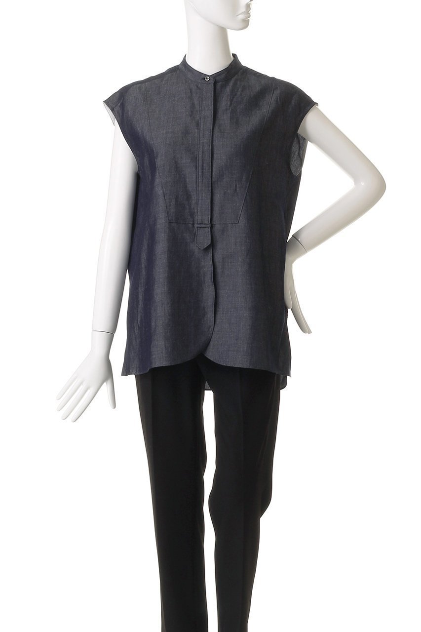 【デパリエ/DEPAREILLE】のデニムボウノースリーブブラウス 人気、トレンドファッション・服の通販 founy(ファニー) 　ファッション　Fashion　レディースファッション　Fashion for Women　トップス・カットソー　Cut & Sew Tops　キャミソール&ノースリーブ　Camisoles & Sleeveless Tops　シャツ・ブラウス・オフィスカジュアル　Elegant Blouses & Button-Ups　2025年　2025　2025-2026秋冬・A/W　Autumn/Winter 2025–26 AW25–26　インナー　Innerwear　ギャザー　Gathered, Ruffled　シンプル　Simple, Minimal　ジャケット　Jacket, Outerwear　デニム　Denim, Jeans Material　ノースリーブ　Sleeveless, No-Sleeve　エレガント 上品　Elegant　A/W・秋冬　Autumn/Winter　other-6|ID: prp329100004609940 ipo3291000000032977119