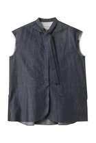 【デパリエ/DEPAREILLE】のデニムボウノースリーブブラウス ネイビー|ID:prp329100004609940