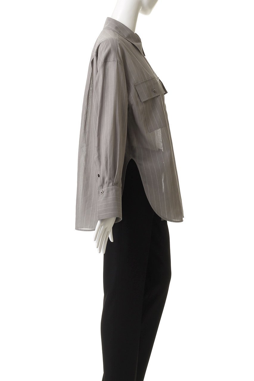 【デパリエ/DEPAREILLE】のシアーストライプCPO シャツ 人気、トレンドファッション・服の通販 founy(ファニー) 　ファッション　Fashion　レディースファッション　Fashion for Women　トップス・カットソー　Cut & Sew Tops　シャツ・ブラウス・オフィスカジュアル　Elegant Blouses & Button-Ups　2025年　2025　2025-2026秋冬・A/W　Autumn/Winter 2025–26 AW25–26　ストライプ　Stripe, Striped Pattern　スリーブ　Sleeve, Long Sleeve / Short Sleeve　ポケット　Pocket, Pocket Detail　マニッシュ　Mannish, Boyish　ロング　Long, Long-Length　エレガント 上品　Elegant　A/W・秋冬　Autumn/Winter　other-3|ID: prp329100004609941 ipo3291000000032977124